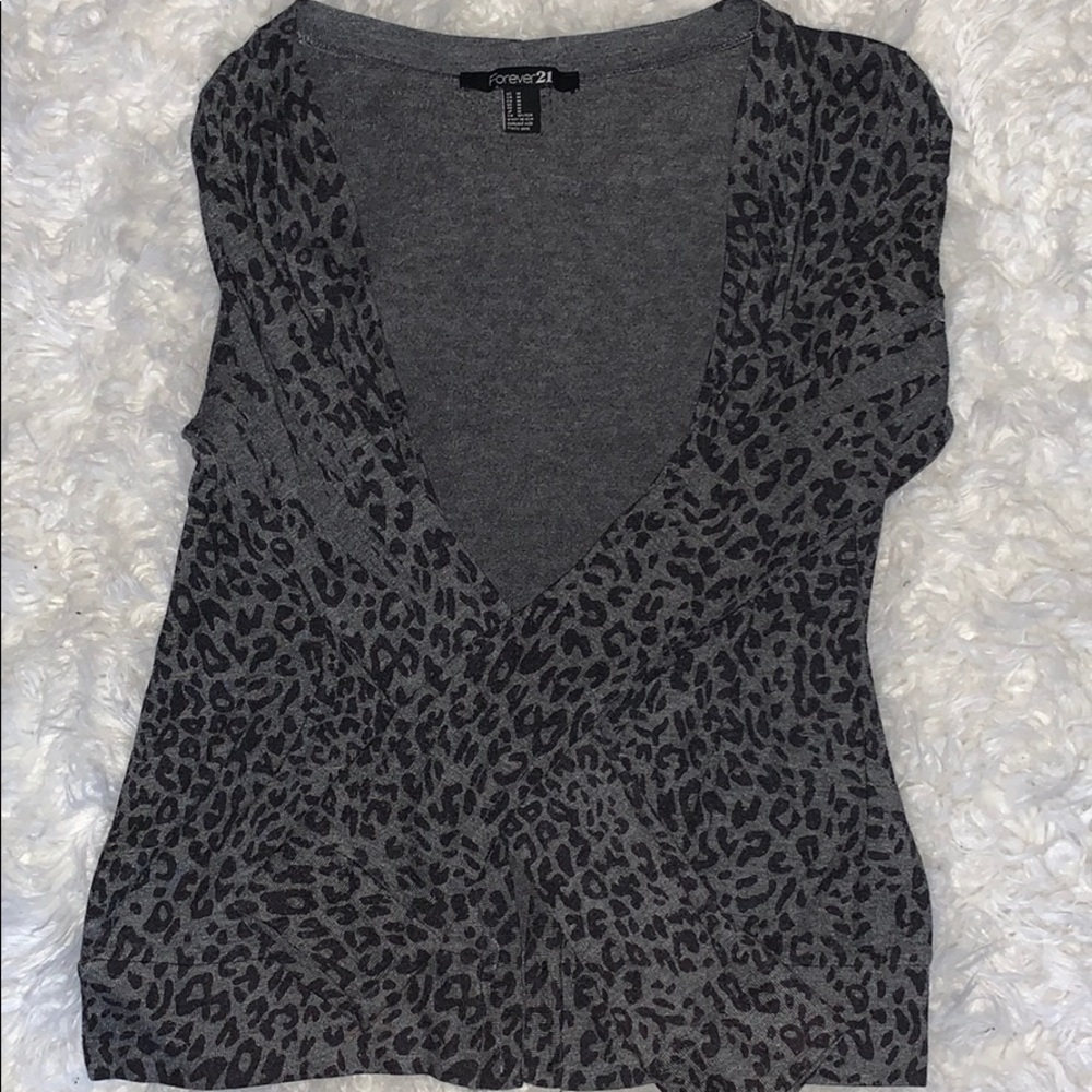 Grey Leopard Cardigan